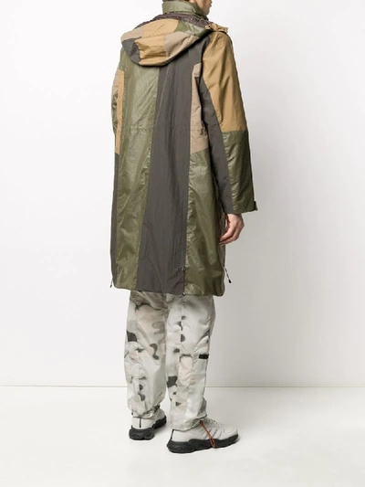 Shop White Mountaineering Shirring Hooded Coat In Brown