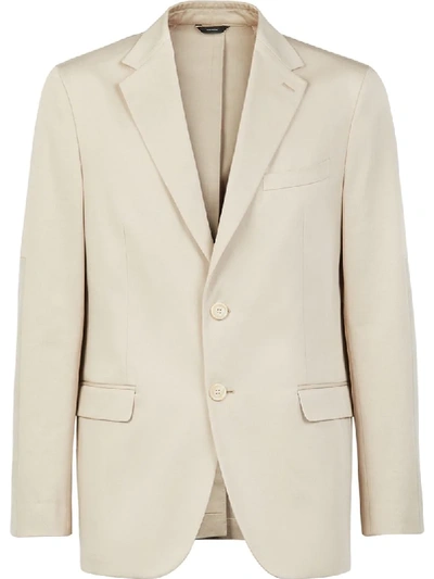 Shop Fendi Notched Lapel Blazer In Neutrals