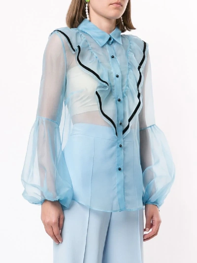 Shop Macgraw Love Bird Blouse In Blue