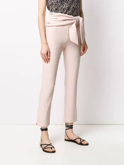 Shop Be Blumarine Slim-fit Bow Trousers In Pink