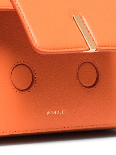 Shop Wandler Georgia Leather Shoulder Bag In Orange
