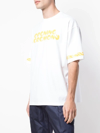 Shop Opening Ceremony Oversized Logo Print T-shirt In White