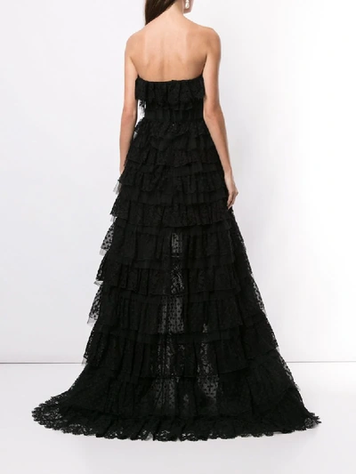 Shop Zuhair Murad Asymmetric Strapless Dress In Black