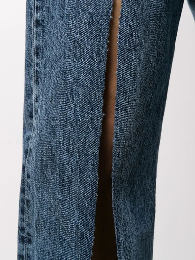 Shop Maison Margiela Split-leg Tapered Denim Jeans In Blue