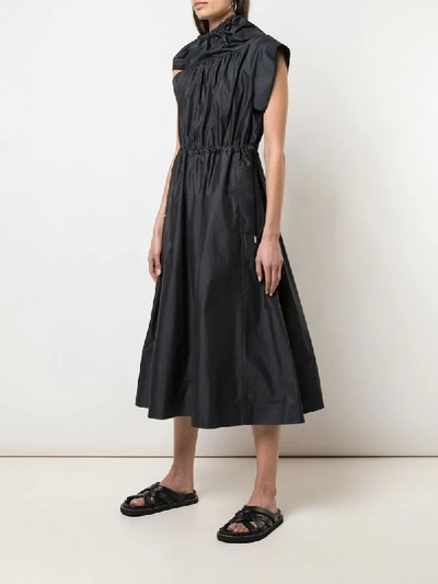 3.1 Phillip Lim Cold Shoulder Parachute Utility Dress In Black