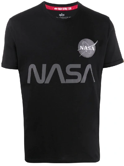 Shop Alpha Industries Nasa Reflective T-shirt In Black