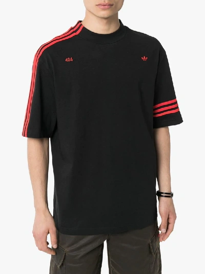 Shop Adidas Originals By 424 Vocal Striped T-shirt In Black