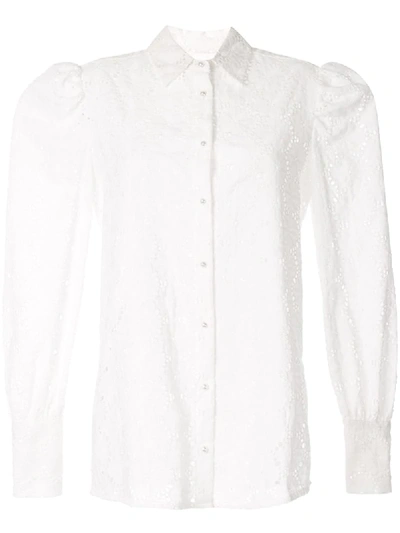 Shop Macgraw Innocent Floral Blouse In White