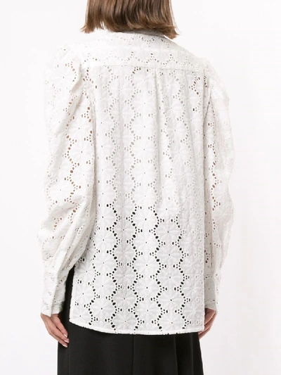 Shop Macgraw Innocent Floral Blouse In White