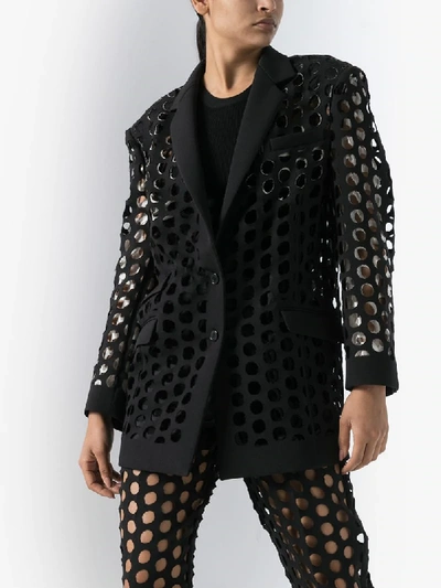 Shop Maison Margiela Cutout Blazer In Black