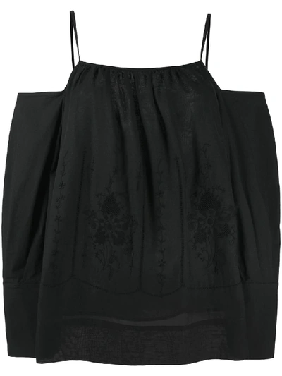 Shop Erika Cavallini Embroidered Design Blouse In Black