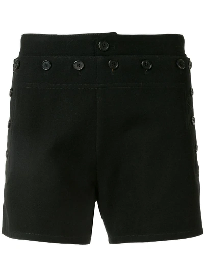 Shop Ann Demeulemeester Buttons Detail Shorts In Black