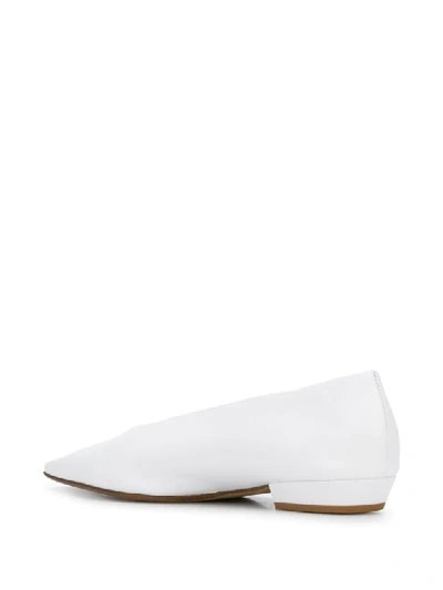 Shop Bottega Veneta Almond Toe Slippers In White
