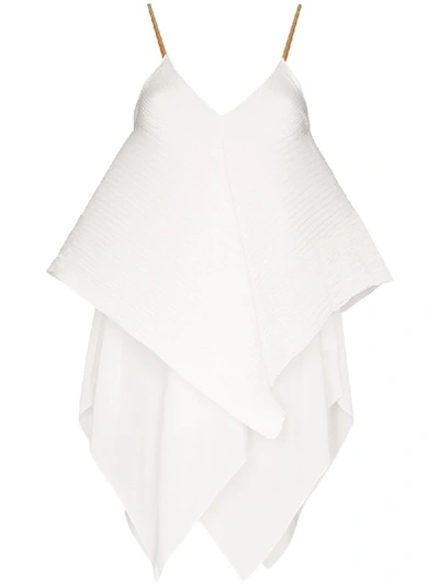 Shop Loewe Pleated Handkerchief Hem Top In White