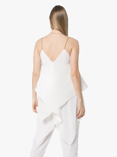 Shop Loewe Pleated Handkerchief Hem Top In White