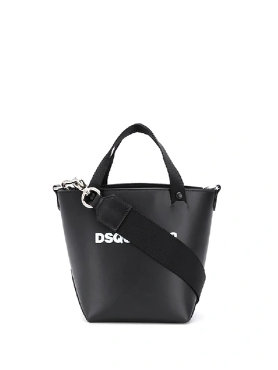Shop Dsquared2 Mini Logo Print Tote Bag In Black