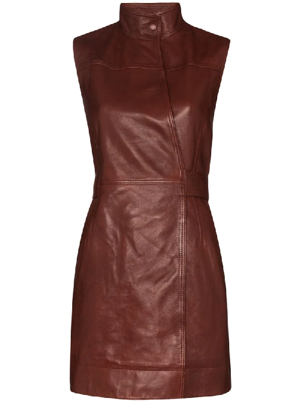 ganni wrap dress red