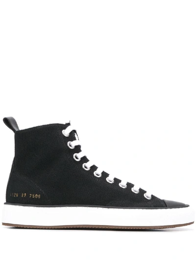 Common Projects High Sneakers Gold Foil Article Stamp At Heel Counter In Black