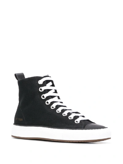 Common Projects High Sneakers Gold Foil Article Stamp At Heel Counter In Black