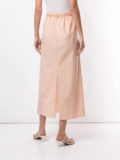 Shop Maison Rabih Kayrouz Split-hem Midi Skirt In Pink