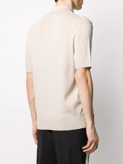 Shop Neil Barrett Button Up Knitted Shirt In Neutrals