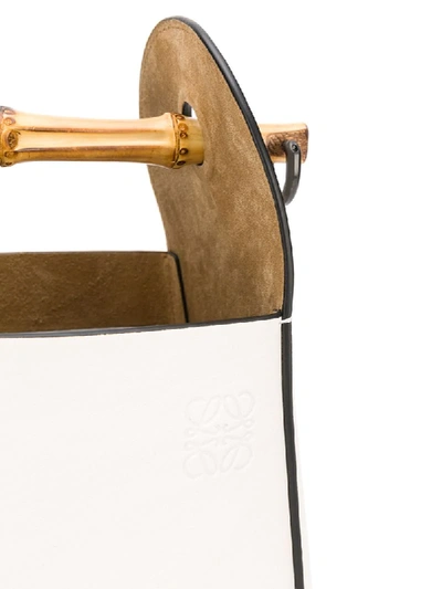 Shop Loewe Bamboo-handle Bucket Bag In White