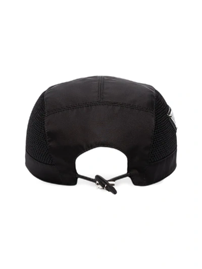 Shop Prada Technical Drawstring Baseball Cap In Black