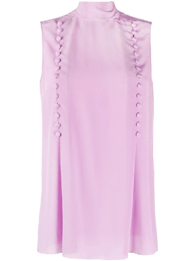 Shop Givenchy Button Detailed Sleeveless Blouse In Pink