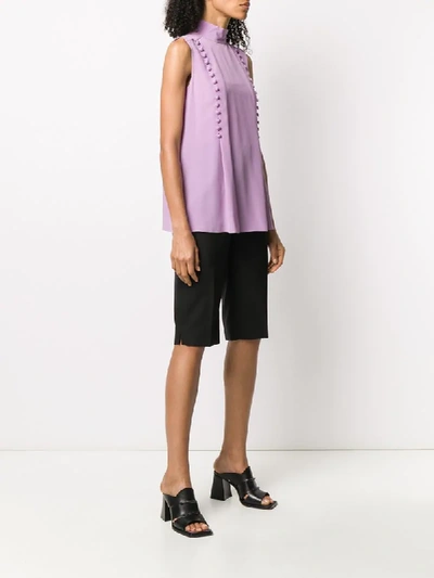 Shop Givenchy Button Detailed Sleeveless Blouse In Pink