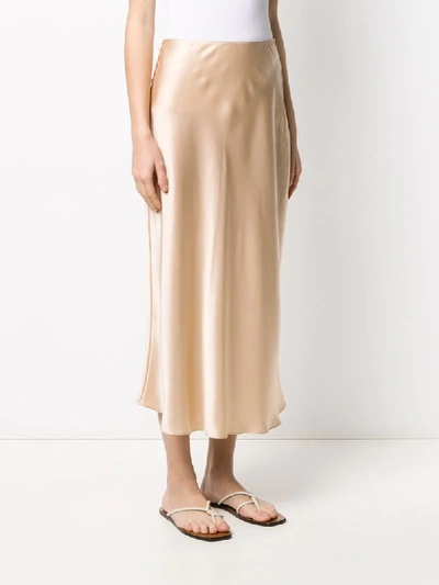 Shop Sablyn Silk Slip Midi Skirt In Neutrals