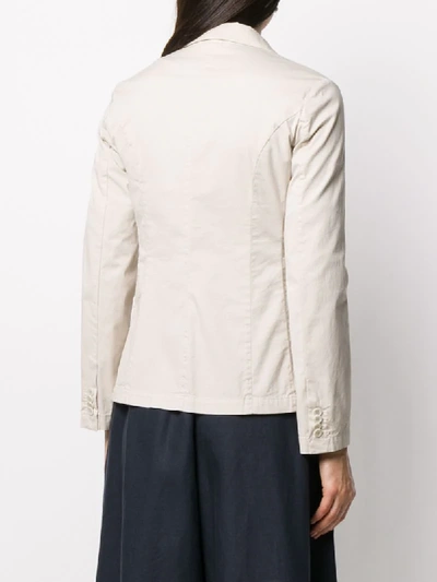 Shop Aspesi Single-breasted Patch Pocket Blazer In Neutrals