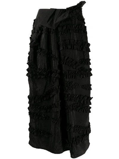 Shop Christian Wijnants Ruffle Applique Skirt In Black
