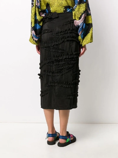 Shop Christian Wijnants Ruffle Applique Skirt In Black