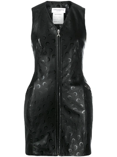 Shop Marine Serre Crescent Moon Print Mini Dress In Black