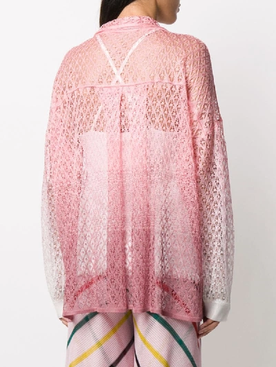 Shop Missoni Open Front Knit Cardigan In Pink
