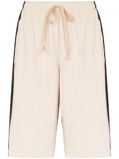 Shop Gucci Side Stripe Track Shorts In Brown