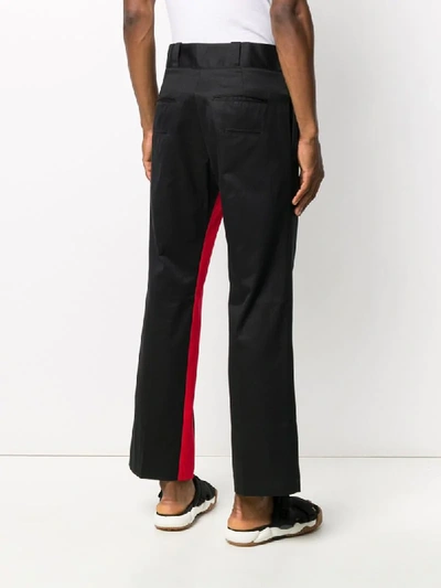 Shop Palm Angels Panelled Straight-leg Trousers In Black