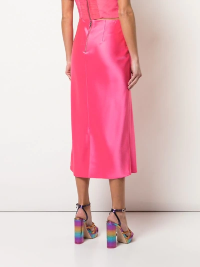 Shop Alice And Olivia Maeve Midi Skirt In Pink