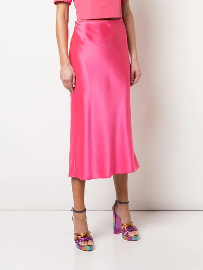 Shop Alice And Olivia Maeve Midi Skirt In Pink