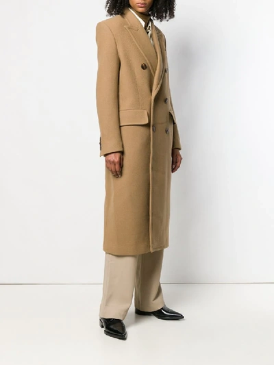 Shop Ami Alexandre Mattiussi Long Lined Coat In Neutrals