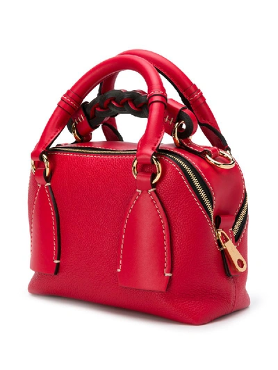 Shop Chloé Small Daria Tote Bag In Red