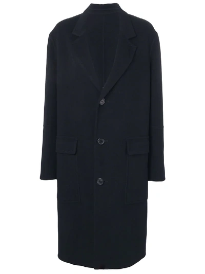 Shop Ami Alexandre Mattiussi Raglan Sleeves Belted Long Coat In Blue
