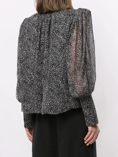 Shop Thurley Coco Animal-print Blouse In Black