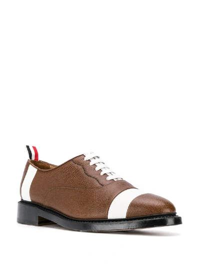 Shop Thom Browne Football Oxford Shoes In Brown