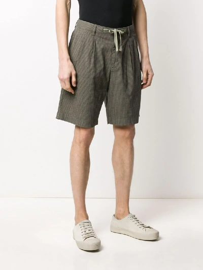 Shop Closed Gingham Print Cargo Shorts In Green