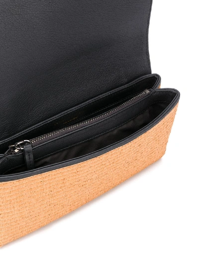 Shop Brunello Cucinelli Raffia Cross Body Bag In Black