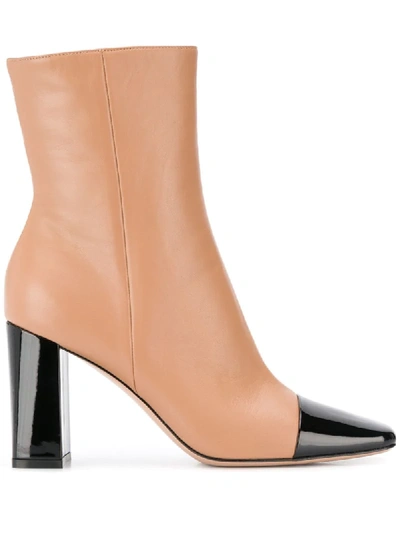 Shop Gianvito Rossi 90mm Cap Toe Ankle Boots In Neutrals