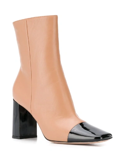 Shop Gianvito Rossi 90mm Cap Toe Ankle Boots In Neutrals