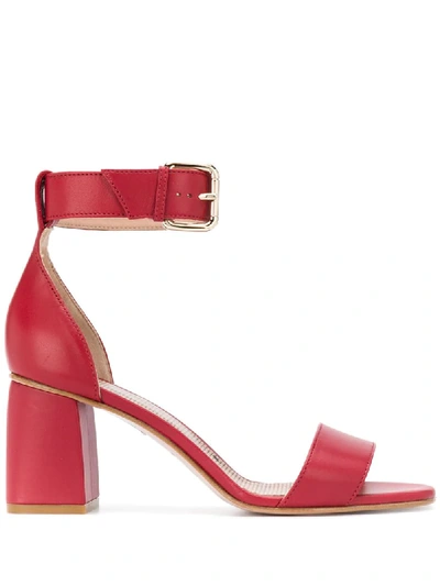 Shop Red Valentino Red(v) Peep-toe Buckled Sandals