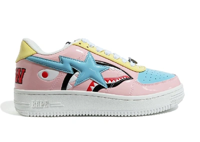 Pre-owned Bape A Bathing Ape Sta M2 20th Anniversary Patent Pink In Pink/sky Blue/yellow